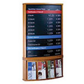 22x28 Convex Wood Wall Frame with 4-Pocket Brochure Holder