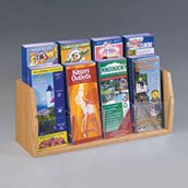 8 Pocket - 2 Tier Oak Brochure Holder