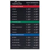 22x36 Multi-Color Magnetic Rate Display - Large Header