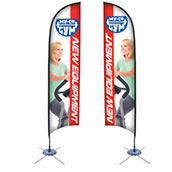 13ft Razor Sail Sign Kit Double-Sided with Scissor Base