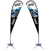 15ft Tear Drop Sail Sign Kit Double-Sided with Scissor Base