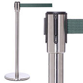 QueuePro200 Retractable Belt Post - Satin Stainless