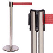 QueuePro250 Retractable Belt Post - Satin Stainless