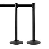 QueueMaster Retractable Belt Post - Set of 2 Black Posts