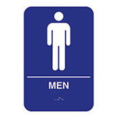 Men Accessible Restroom Acrylic ADA Compliant Sign - 6w x 9h
