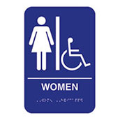 Women/Accessible Restroom Acrylic ADA Compliant Sign - 6w x 9h