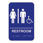 Men-Women Accessible Restroom Acrylic ADA Compliant Sign - 6w x 9h