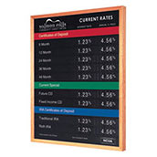 Oak Wall Frame w/ 22w x 28h Rate Display