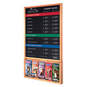 Oak Wall Frame and Brochure Pocket with 22x28 Rate Display
