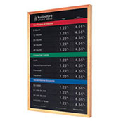 Oak Wall Frame with 22x36 Rate Display