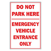12x18 Emergency Vehicles Only Sign