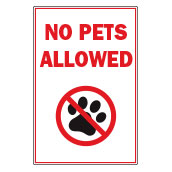 12x18 No Pets Allowed Sign