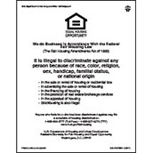 Equal Housing Opportunity - HUD v1 - White Acrylic