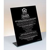 Equal Housing Lender - Credit Unions - Black Acrylic Bent