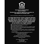 Equal Housing Opportunity (Spanish) - Black Acrylic