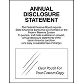 Annual Disclosure Statement - FDIC Banks (Federal Reserve) - White Acrylic
