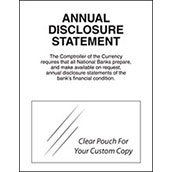 Annual Disclosure Statement - Comptroller of Currency - White Acrylic