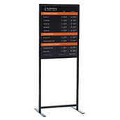 COMBO - Sturdy Black Floor Stand with 22w x 28h Rate Display