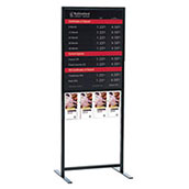 COMBO - Sturdy Black Floor Stand with 22w x 28h Rate Display & Lit Holder